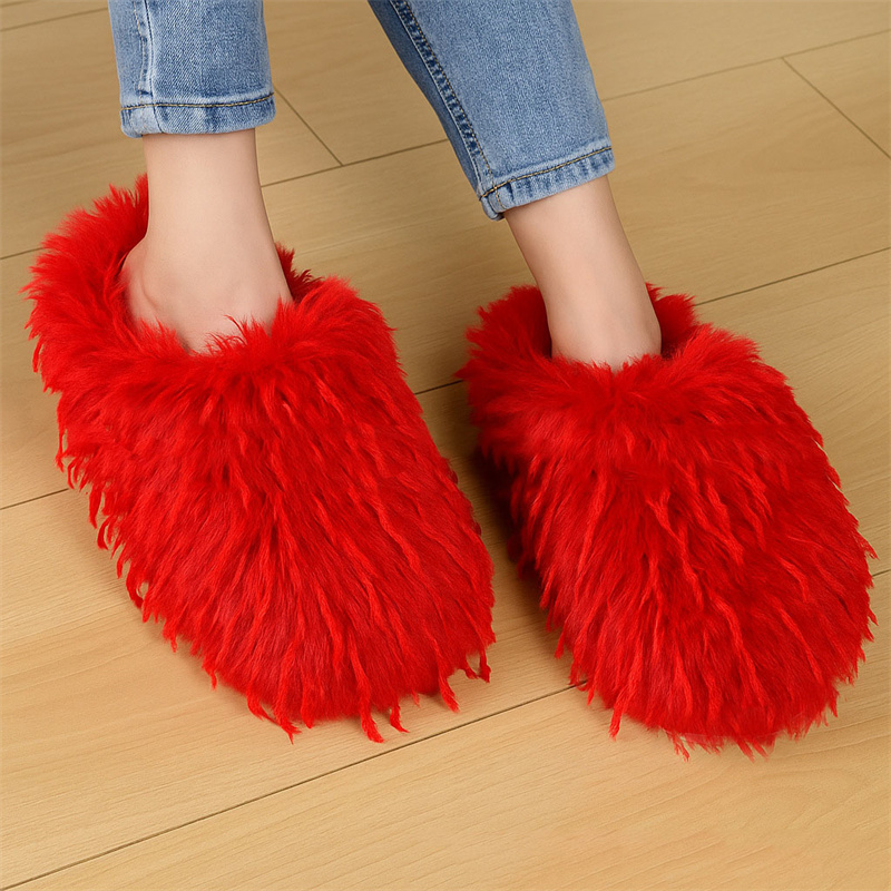 Women'S Shoes Clogs - Kışlık Kadın Terlikleri, Tüylü Suni Kürk