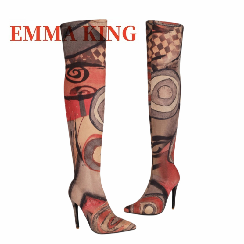Kadın Sanatsal Baskılı Diz Üst - Sock Boot Women incelemesi ve fiyatı