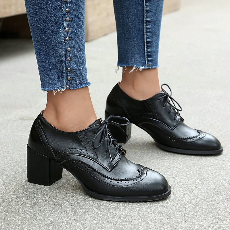 Artı Boyutu 36-48 Kahverengi S - Oxford Lace Up Women incelemesi ve fiyatı