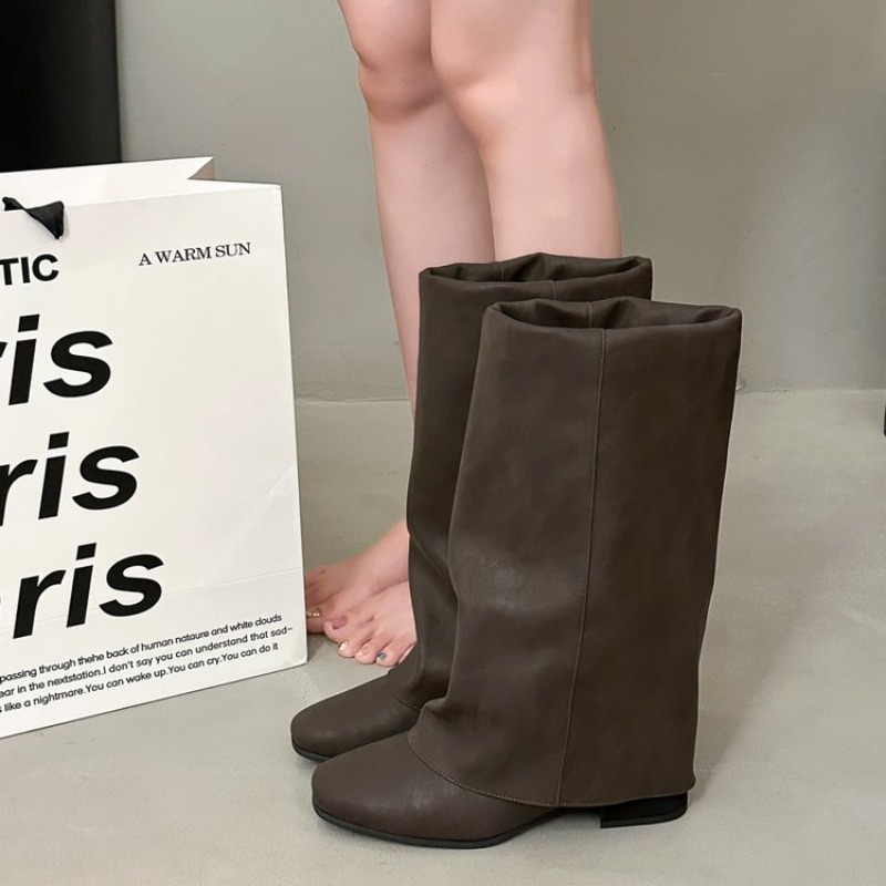 2026 Yeni Kare Burunlu Vintage - Knee High Boots Women incelemesi ve fiyatı