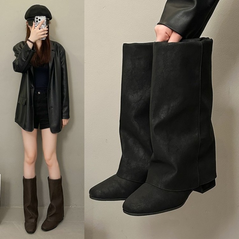 2026 Yeni Kare Burunlu Vintage - Knee High Boots Women incelemesi ve fiyatı